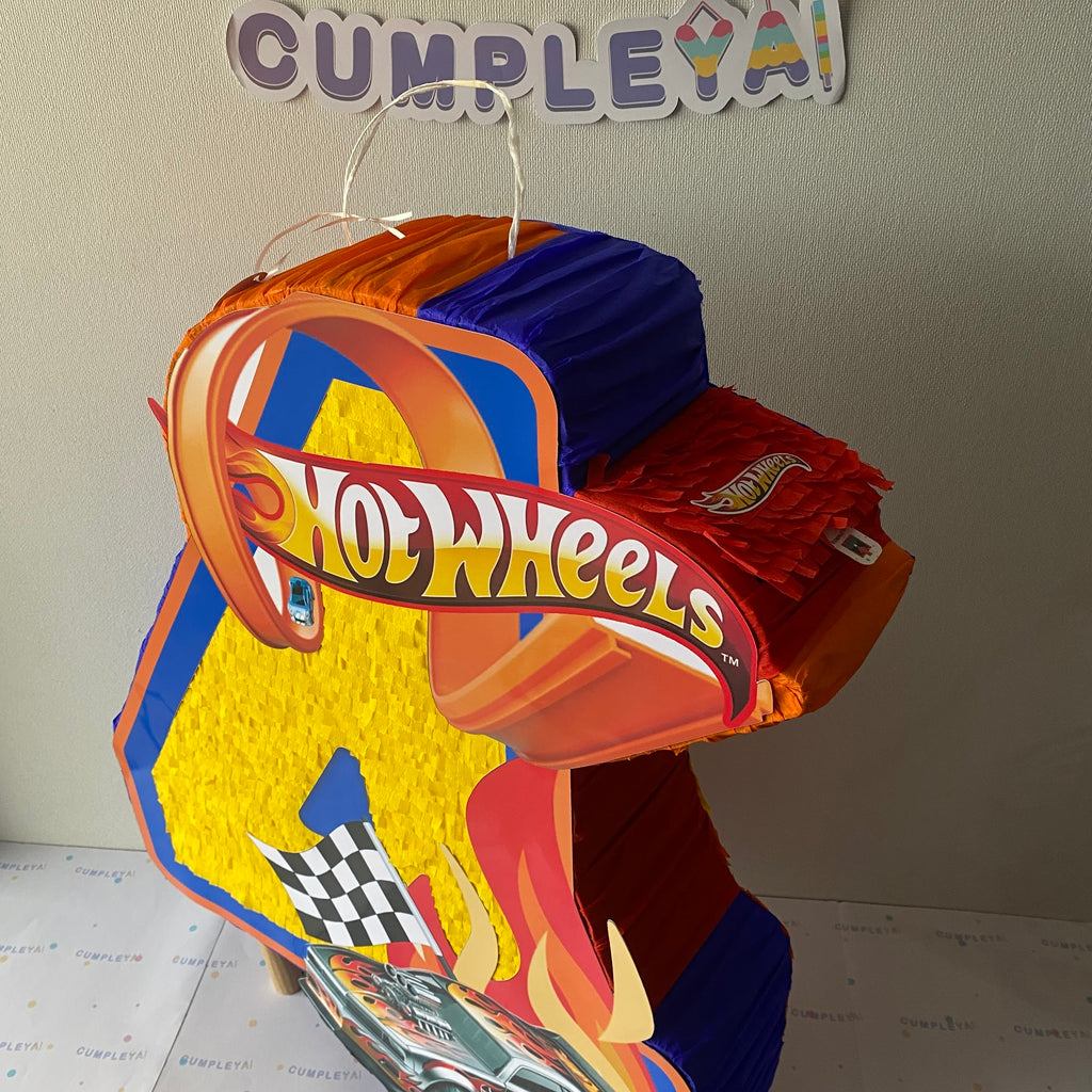 PIÑATA NUMERO 4 CON PISTA 60CM PREMIUM