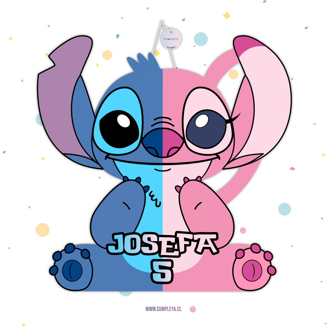 PIÑATA STITCH Y ANGELA MANOS ARRIBA 40CM FIGURA EXPRÉS