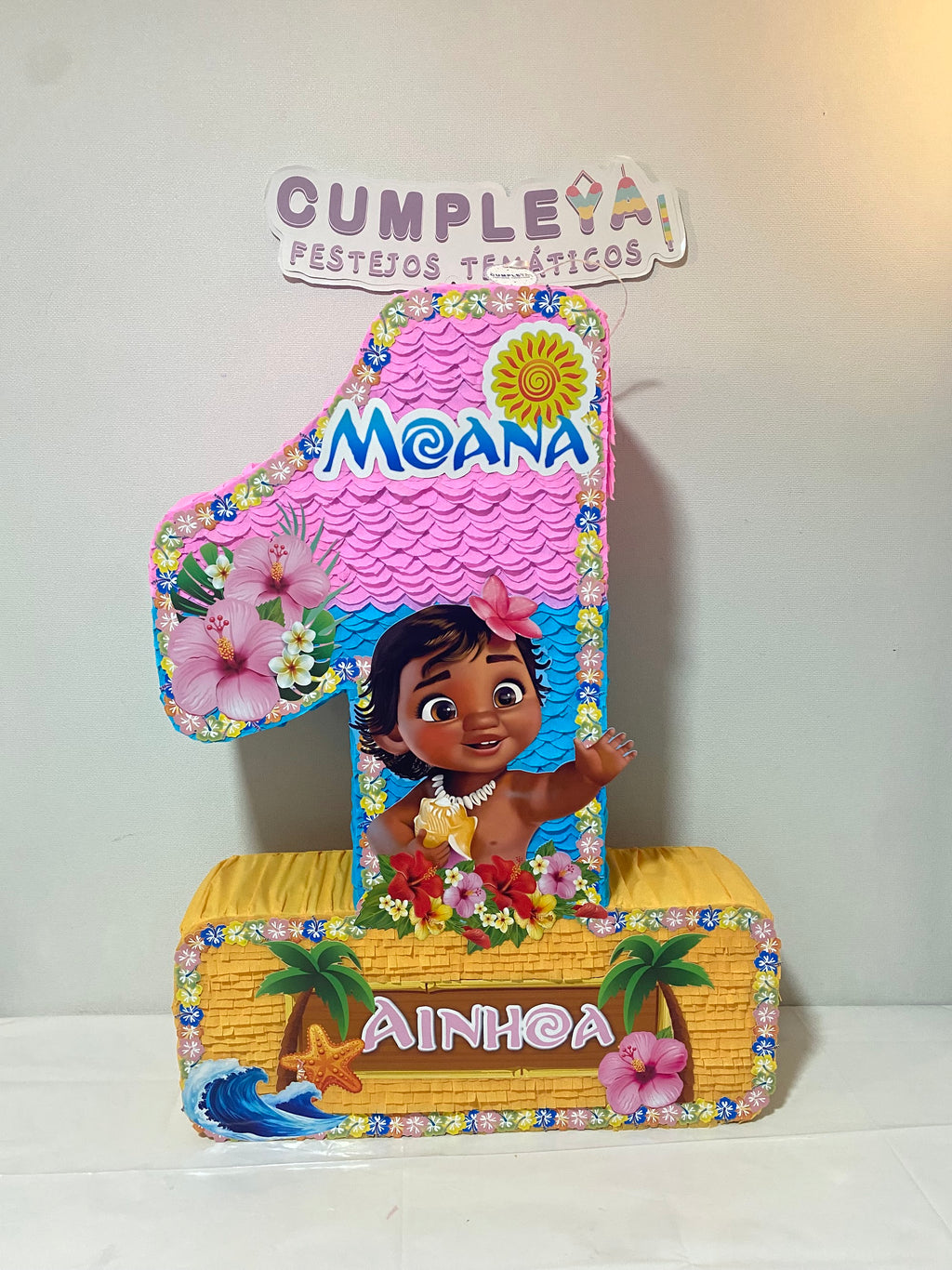 PIÑATA MOANA BEBE NÚMERO 1 60CM PREMIUM