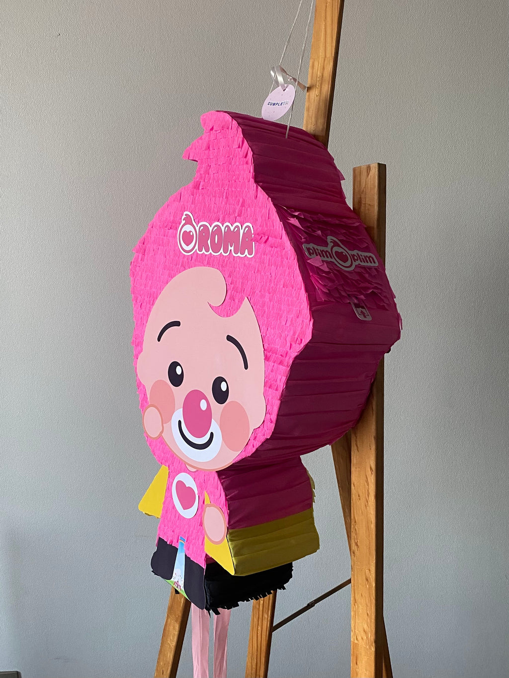 PIÑATA PLIM PLIM DE PIE ROSADO 60CM PREMIUM