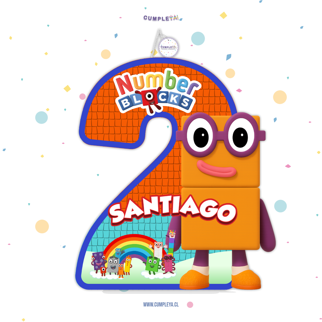 PIÑATA NUMERO 2 DE LOS NUMBERBLOCKS 40CM PREMIUM