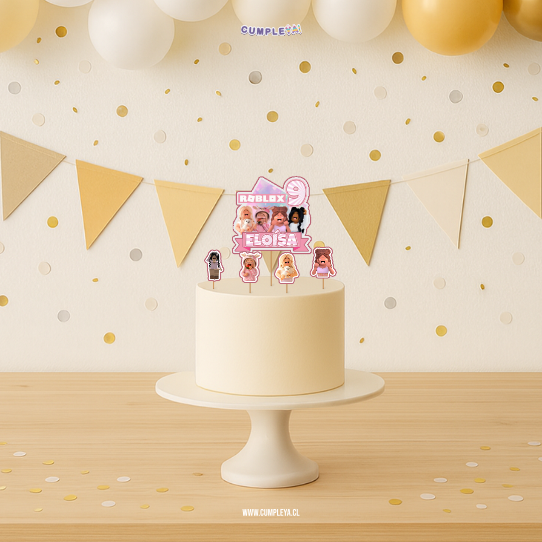 TOPPER ROBLOX NIÑA 15CM + 4U 6CM