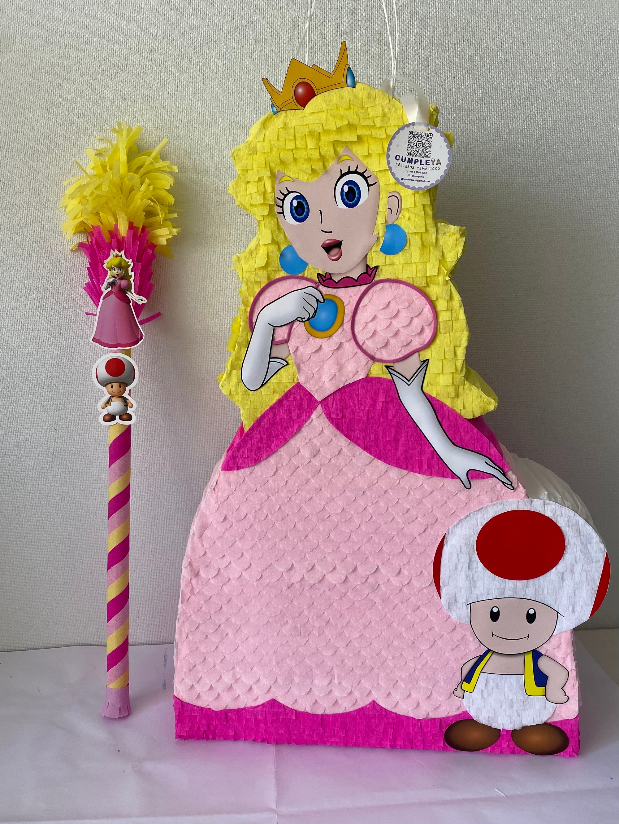 PIÑATA PRINCESA PEACH DE MARIO BROS 60CM PREMIUM