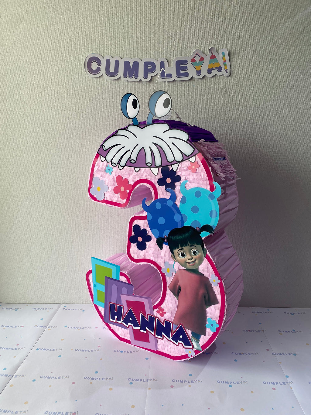 PIÑATA NUMERO 3 MONSTER INC 60CM PREMIUM