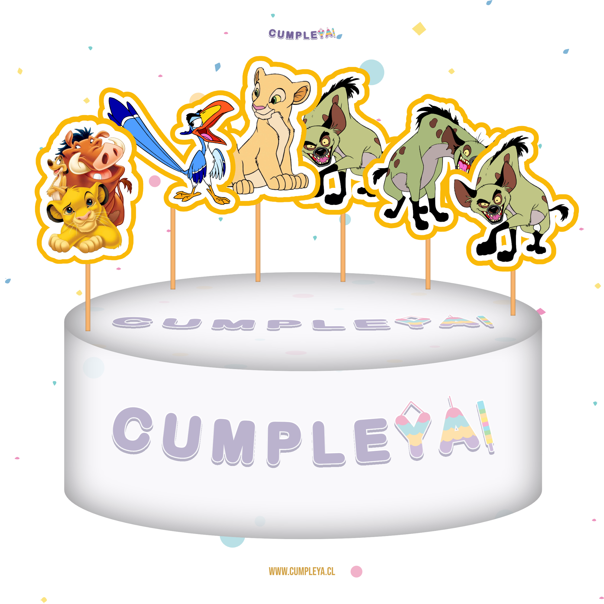 TOPPER REY LEON SURTIDO 8CM SET 6U