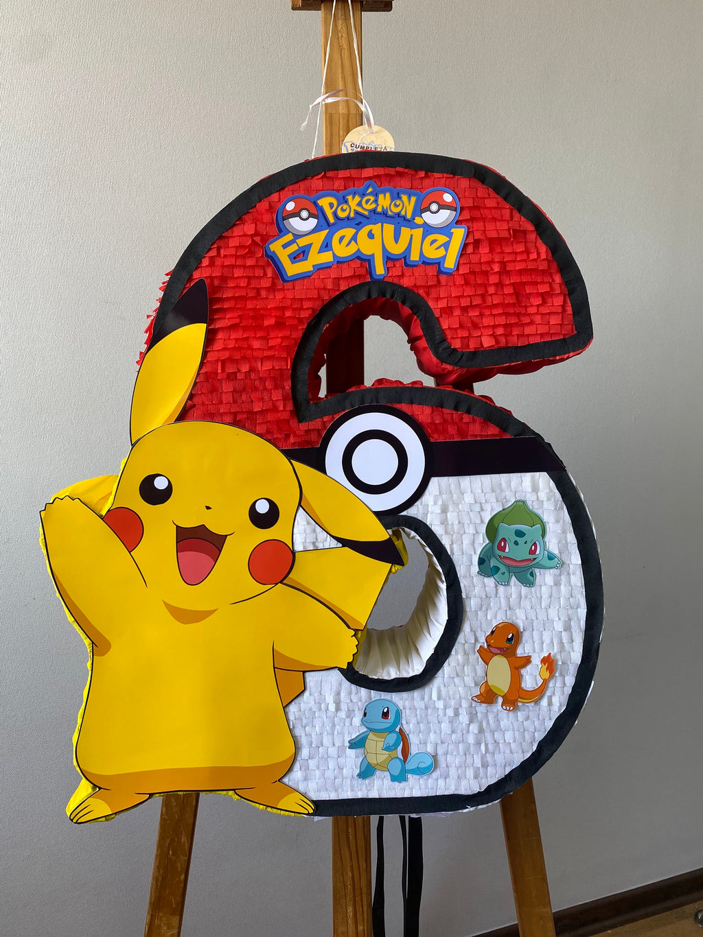 PIÑATA NUMERO 6 PIKACHU 60CM PREMIUM