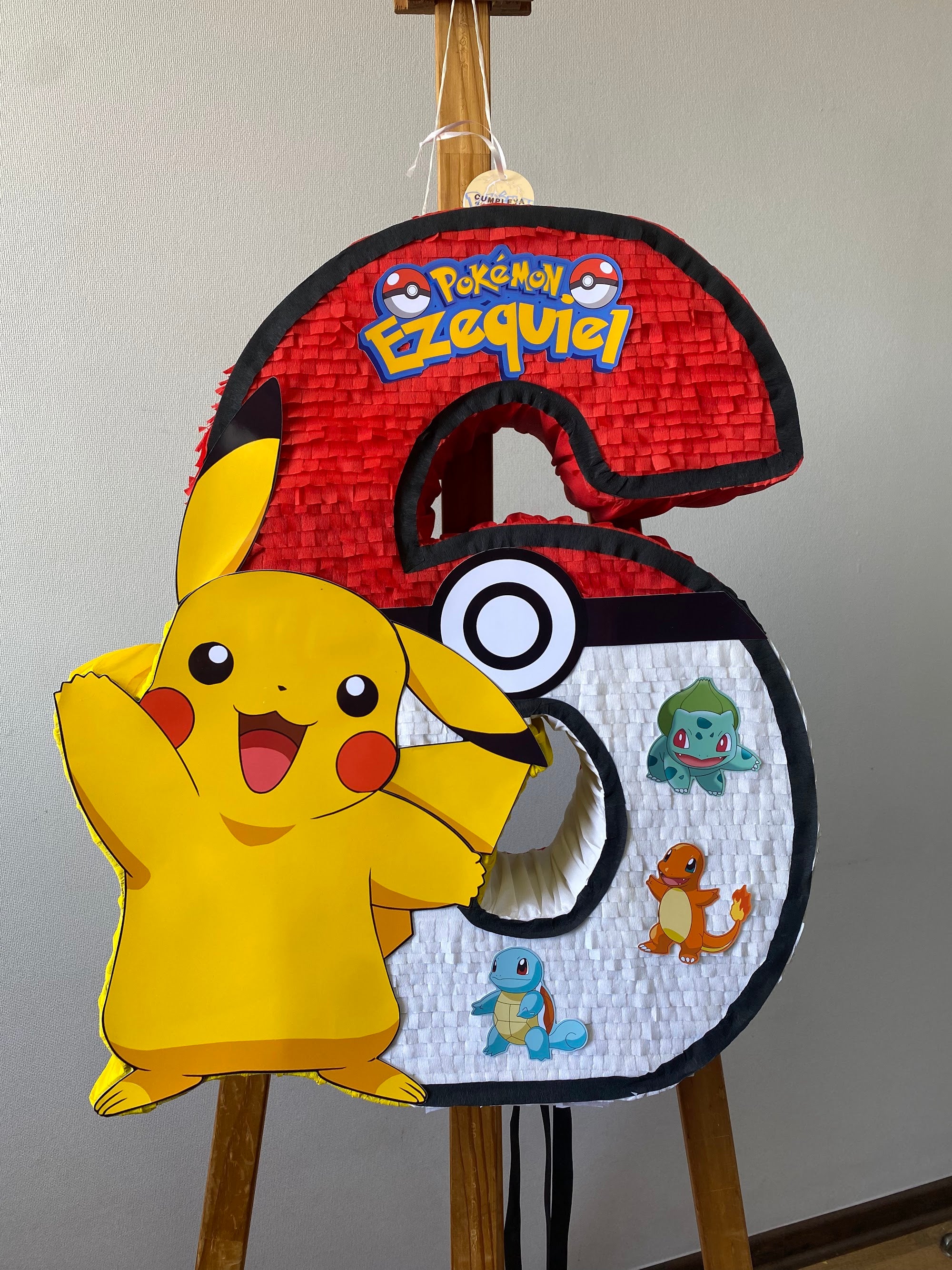 PIÑATA NUMERO 6 PIKACHU 60CM PREMIUM