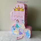 PIÑATA 60 CM NUMERO 1 DE PRINCESAS DE DISNEY