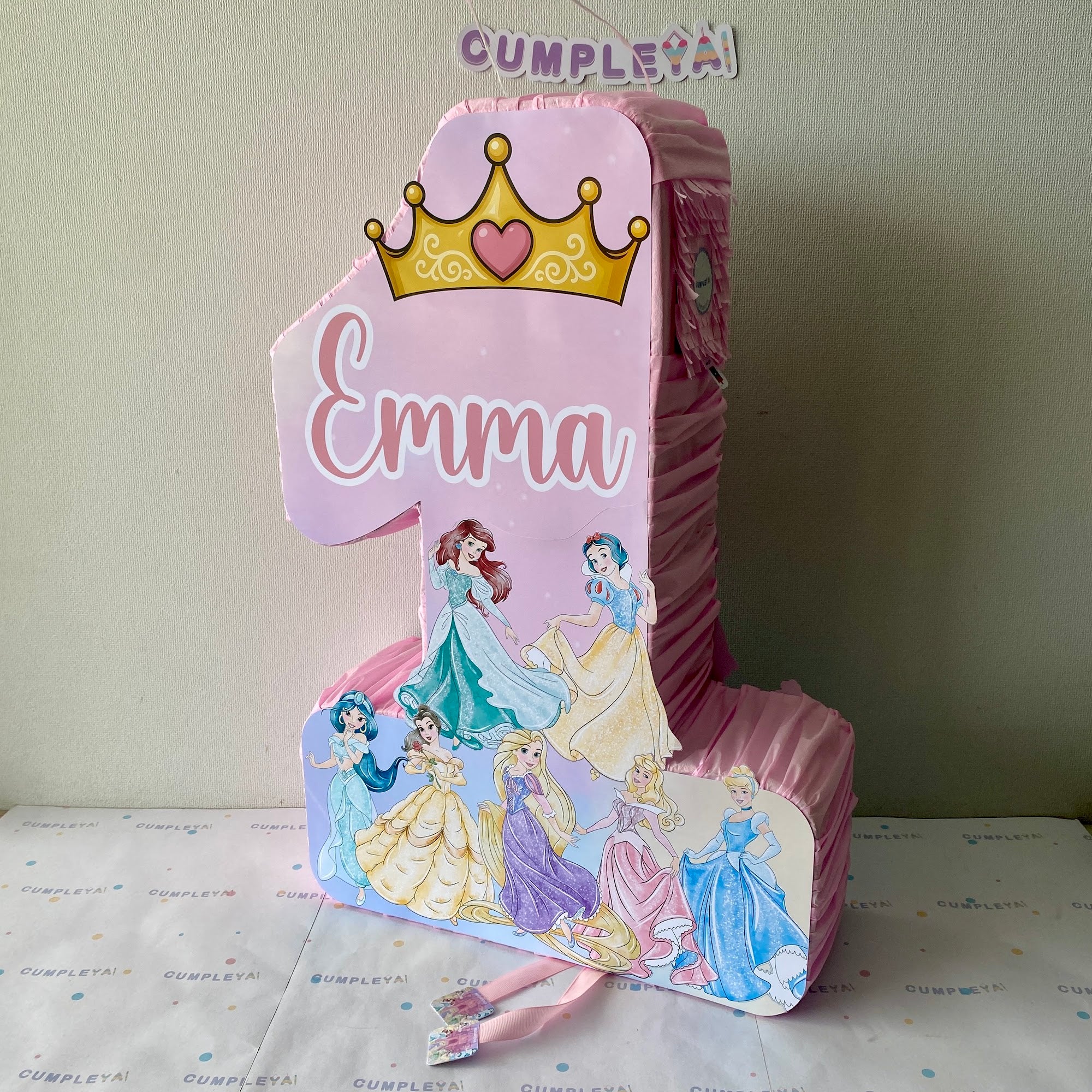 PIÑATA 60 CM NUMERO 1 DE PRINCESAS DE DISNEY