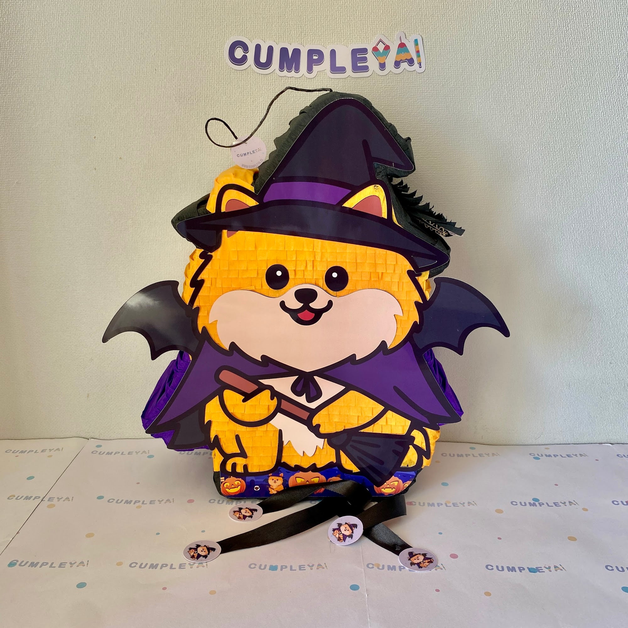 PIÑATA PERRITO POMERANIA HALLOWEEN 40CM PREMIUM