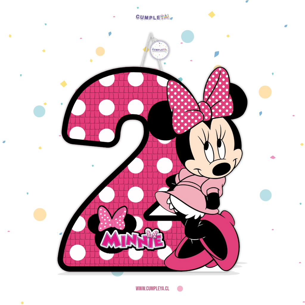 PIÑATA NUMERO 2 CON MINNIE DISNEY 40CM PREMIUM