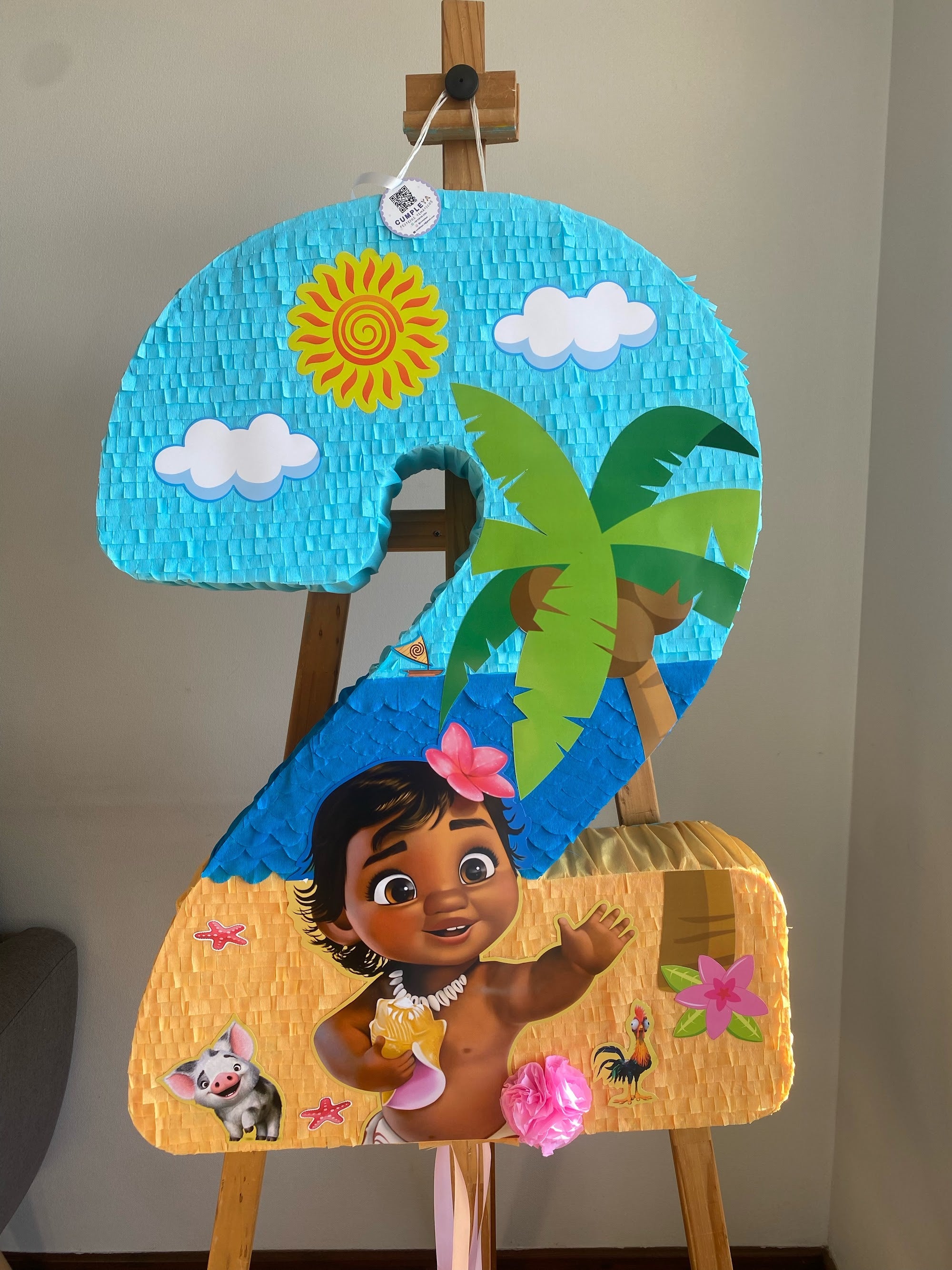 PIÑATA NUMERO 2 MOANA BEBE 60CM PREMIUM