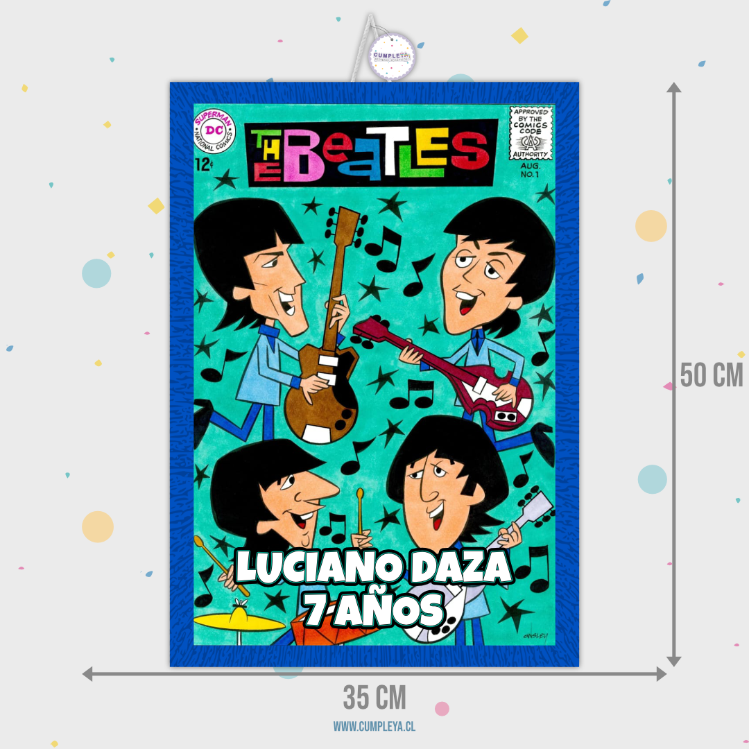 PIÑATA 40 CM RECTANGULAR THE BEATLES