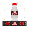 STICKER PARA BOTELLA 12 U FLORES NEGRAS Y ROJAS