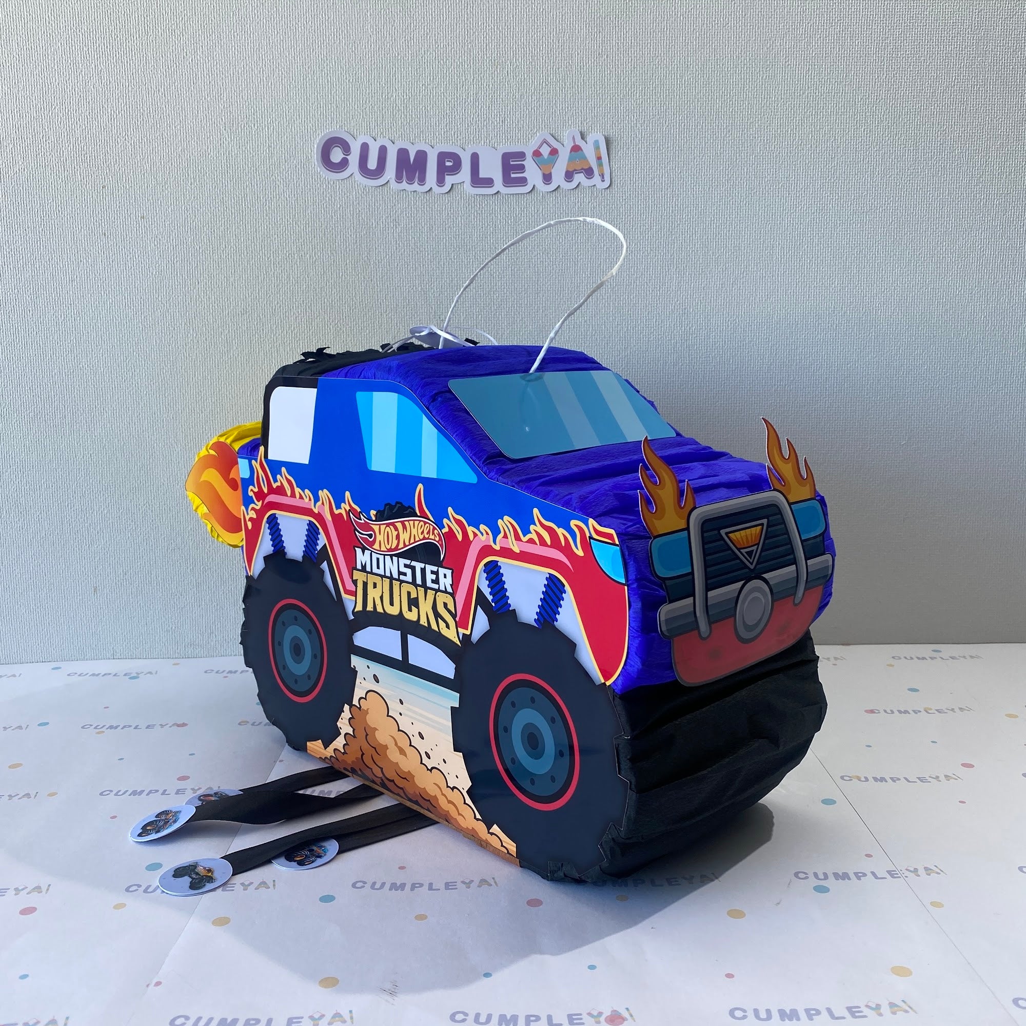 PIÑATA 40 CM MONSTER TRUCK AZUL