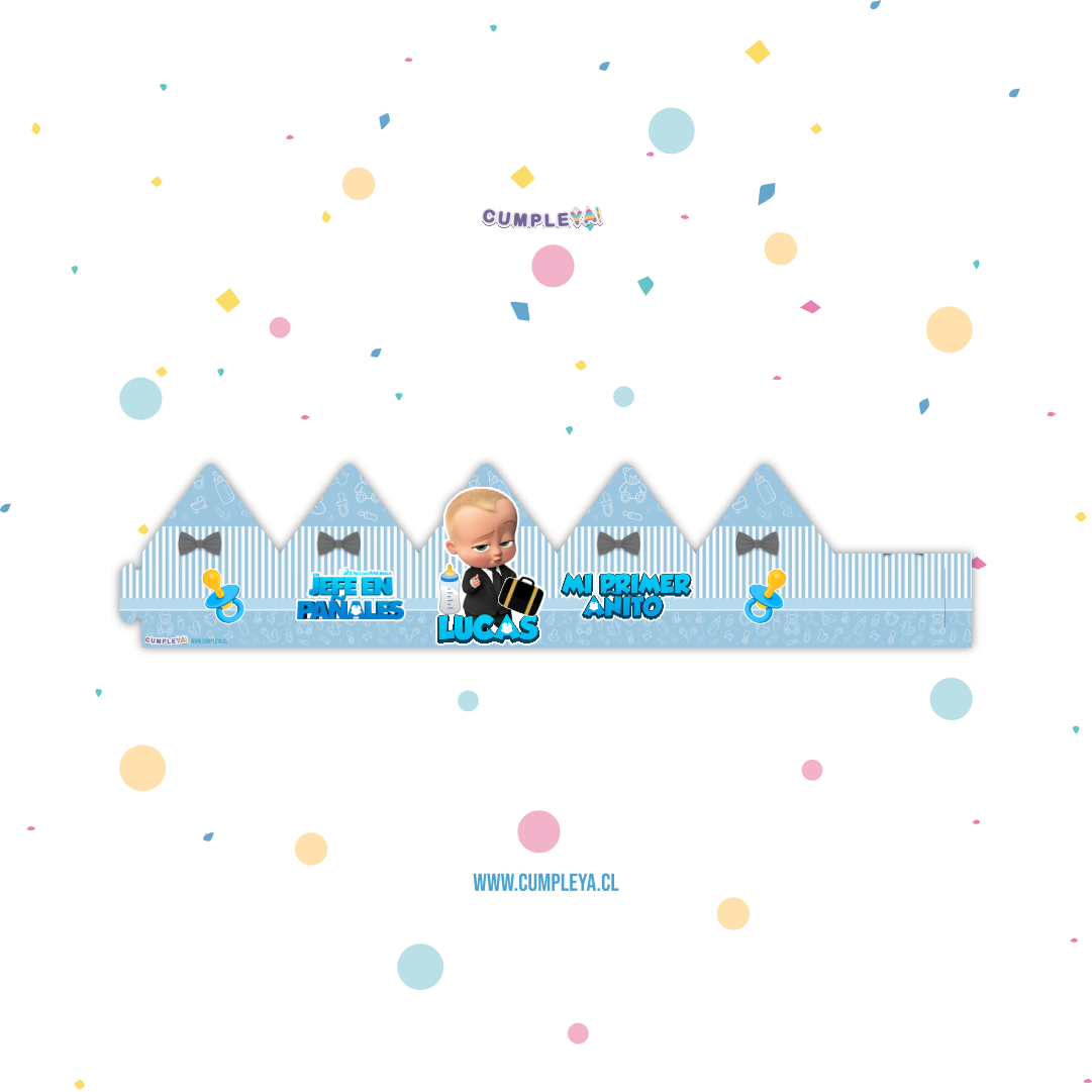 CORONA JEFE EN PAÑALES 62X14CM