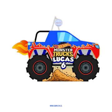 PIÑATA 40 CM MONSTER TRUCK AZUL