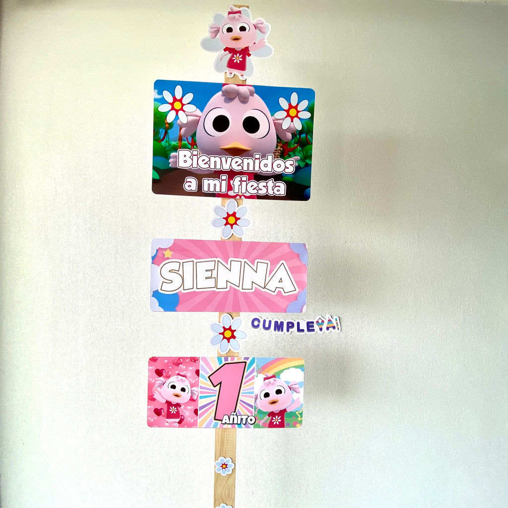 LETRERO PATITA LULU DE BIENVENIDA 30X140CM TEMÁTICO