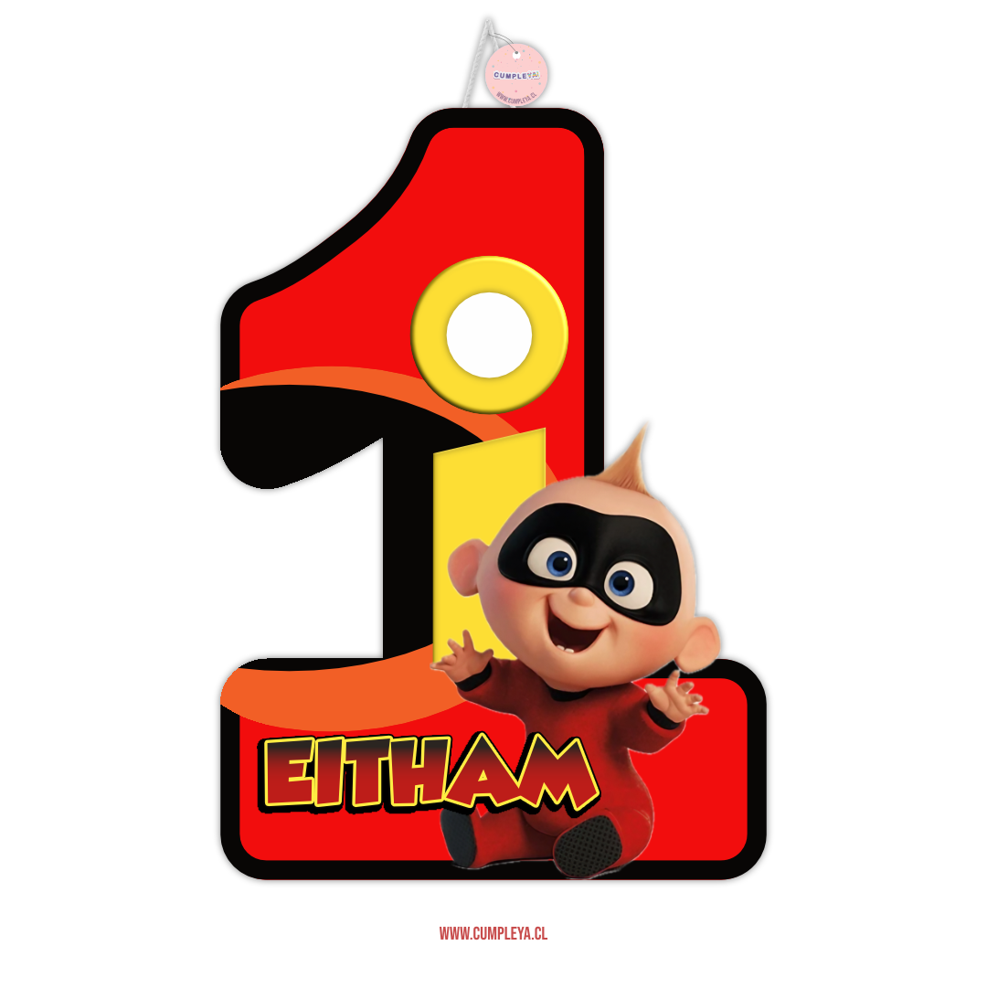 PIÑATA 40 CM NUMERO 1 JACK DE LOS INCREIBLES