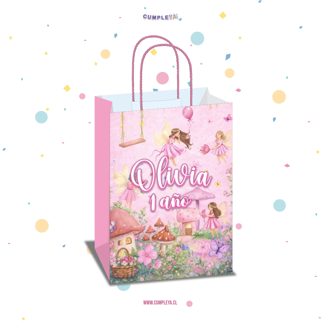 BOLSA SORPRESA 16 × 21 × 8 CM HADA ROSADO