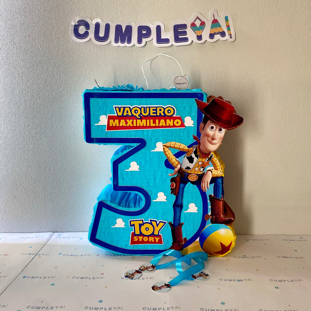 PIÑATA NUMERO 3 WOODY 40CM PREMIUM