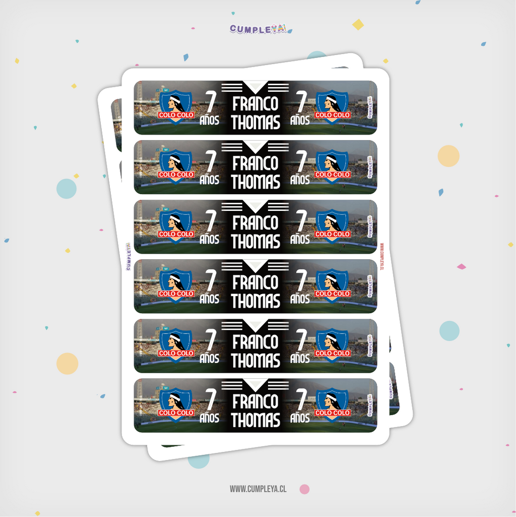 STICKER PARA BOTELLA 250ML 18X3, 5CM SET 12U