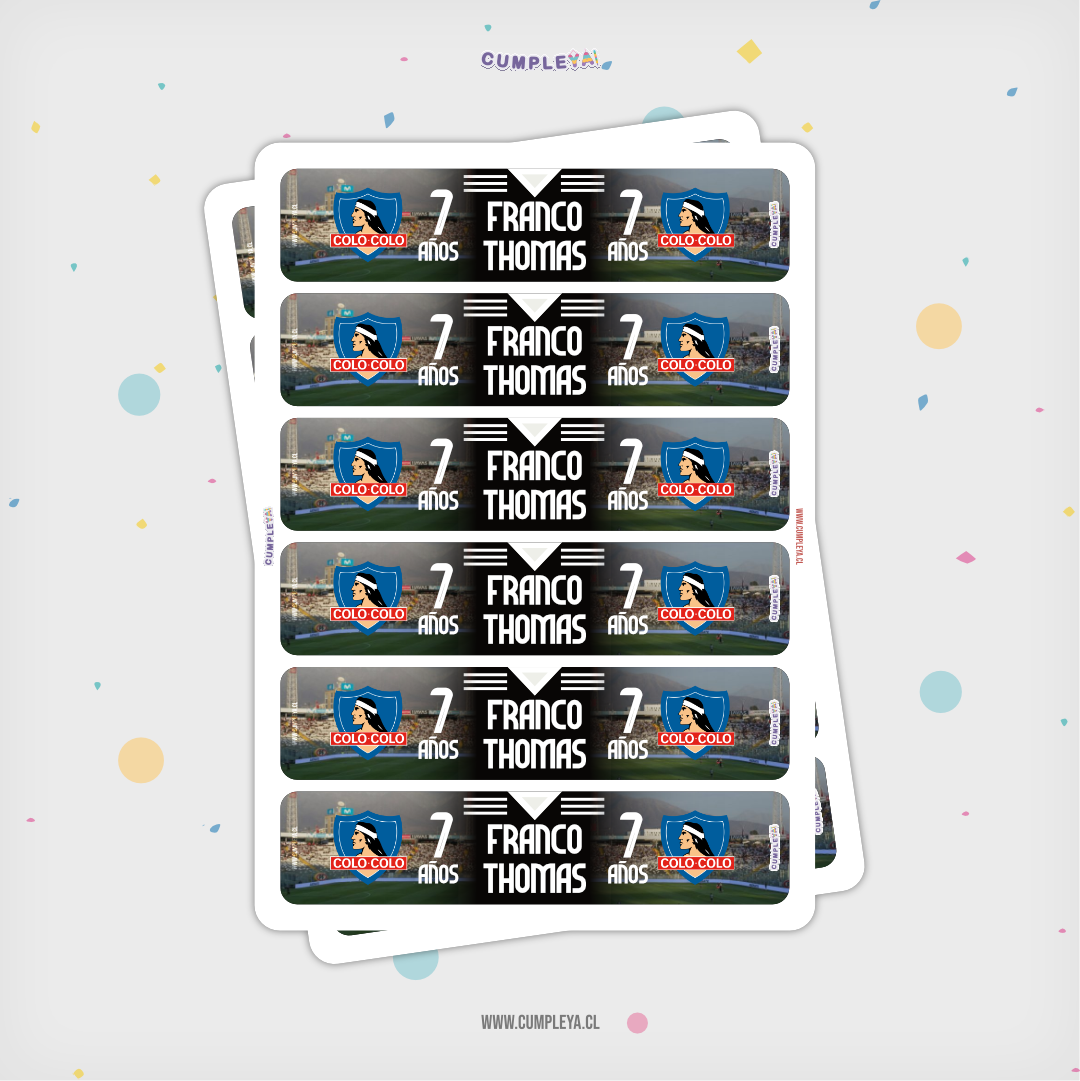 STICKER PARA BOTELLA 250ML 18X3, 5CM SET 12U