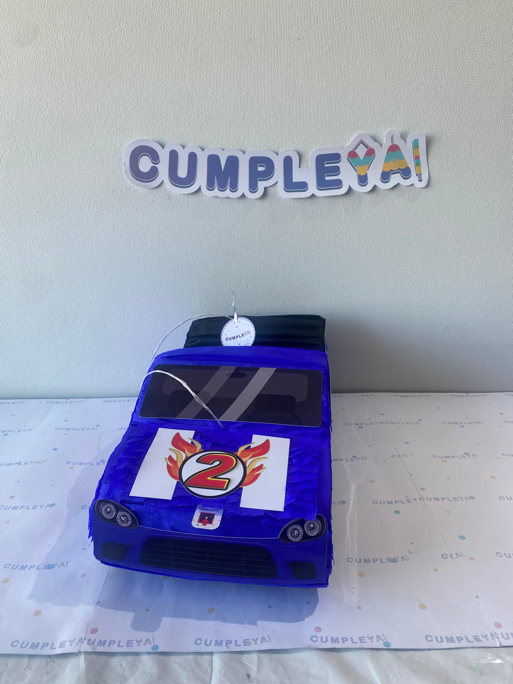 PIÑATA AUTO AZUL 40CM PREMIUM