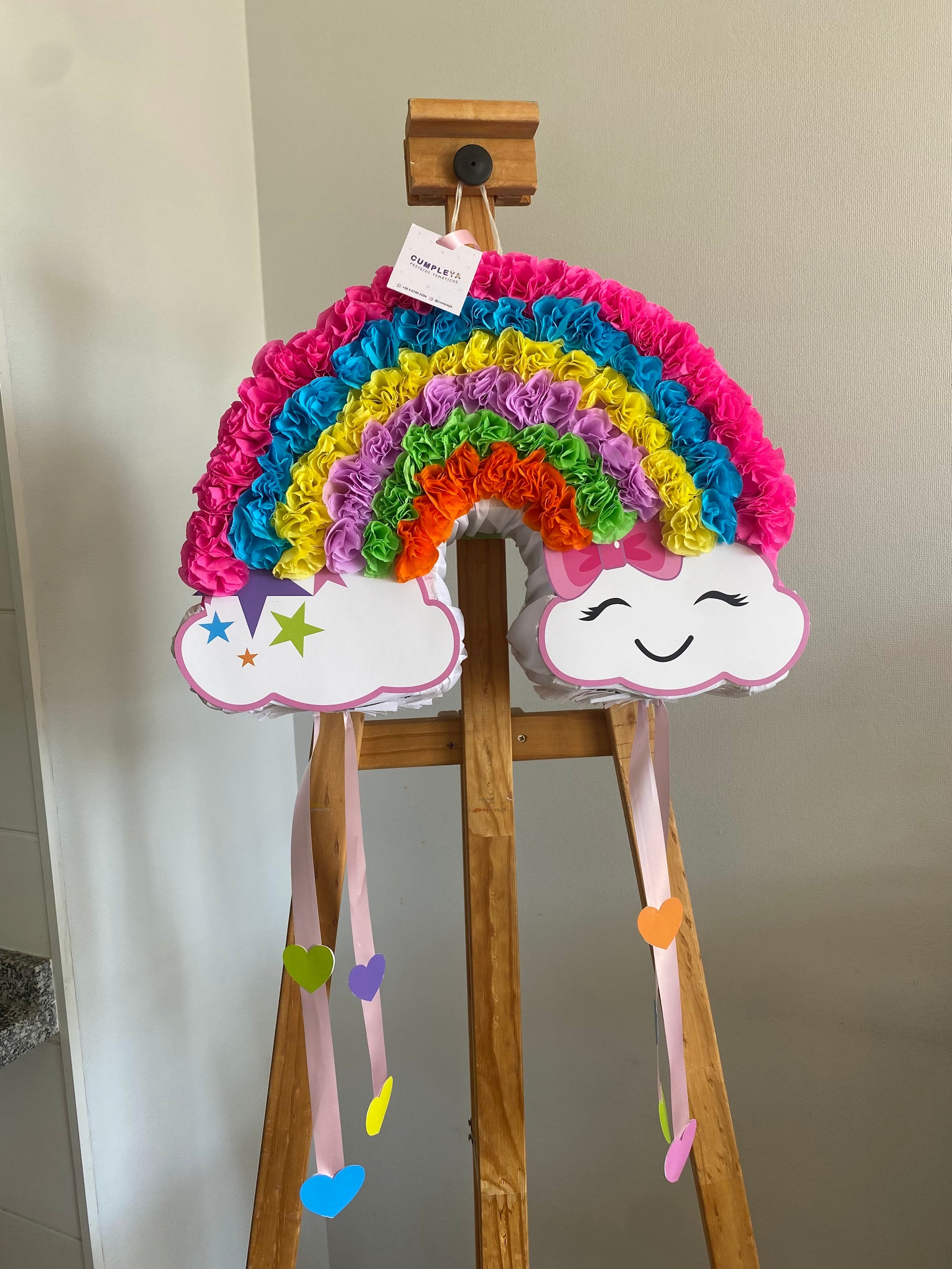 PIÑATA ARCOÍRIS DE FLORES 40CM PREMIUM