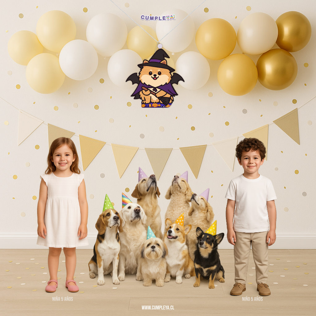 PIÑATA PERRITO POMERANIA HALLOWEEN 40CM PREMIUM