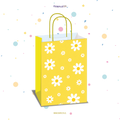 BOLSA SORPRESA 16 × 21 × 8 CM MARGARITAS FONDO AMARILLO