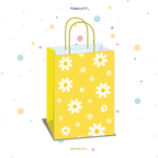 BOLSA SORPRESA 16 × 21 × 8 CM MARGARITAS FONDO AMARILLO