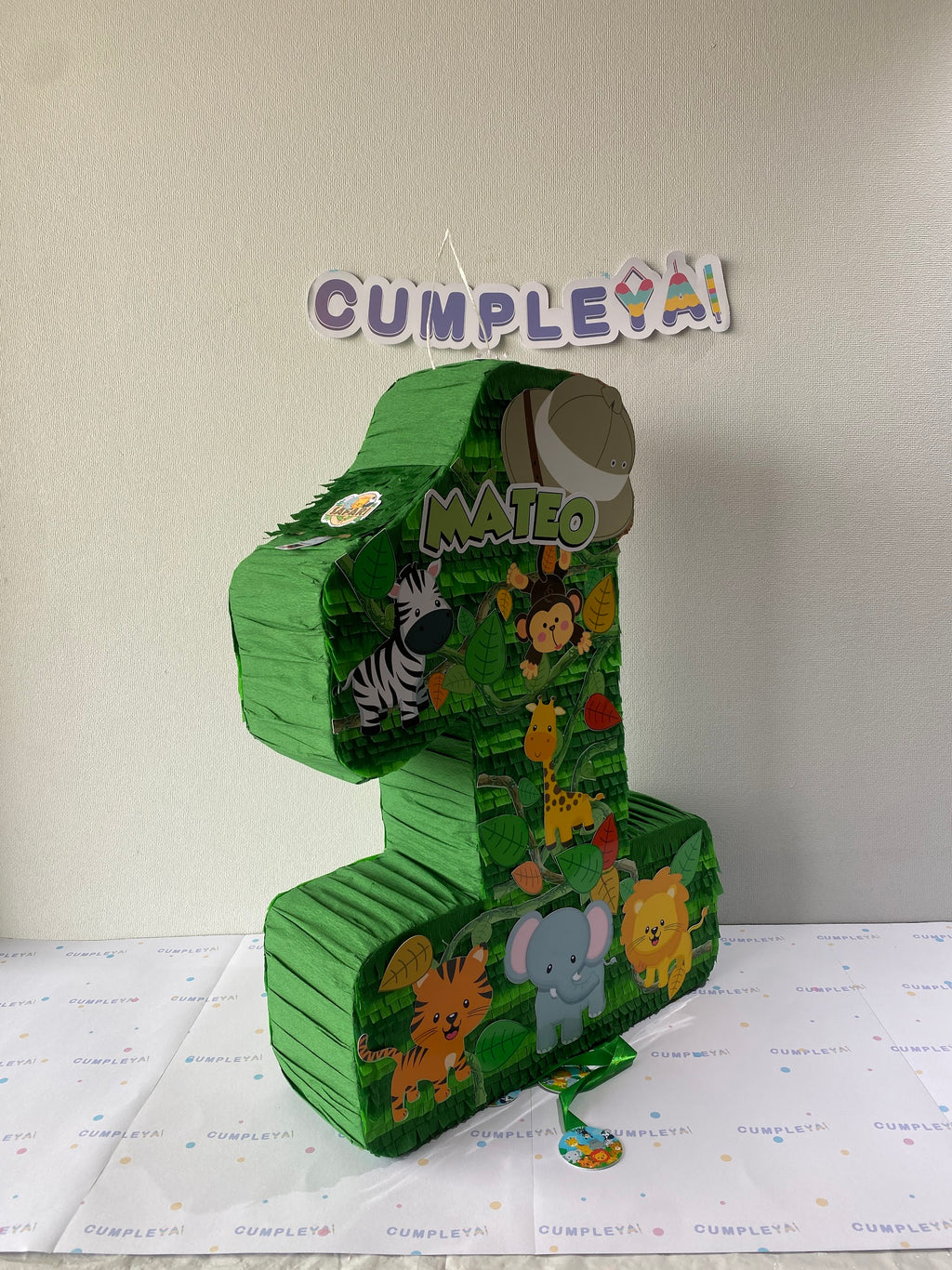 PIÑATA NÚMERO 1 DE SAFARI 60CM PREMIUM