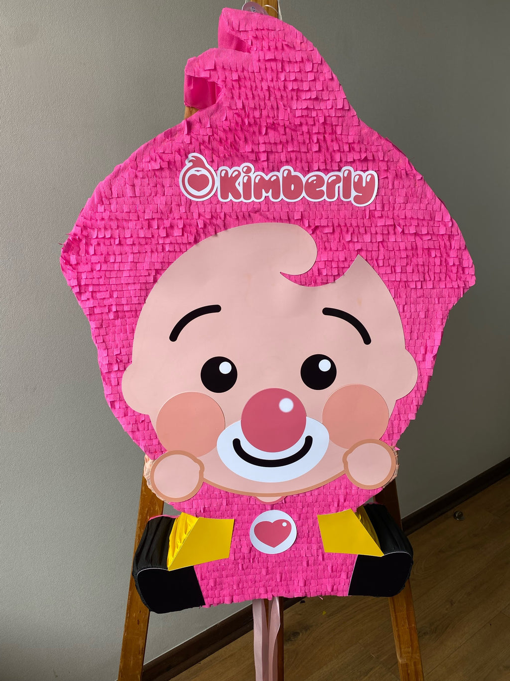 PIÑATA PAYASO PLIM PLIM ROSA SENTADO 60CM PREMIUM