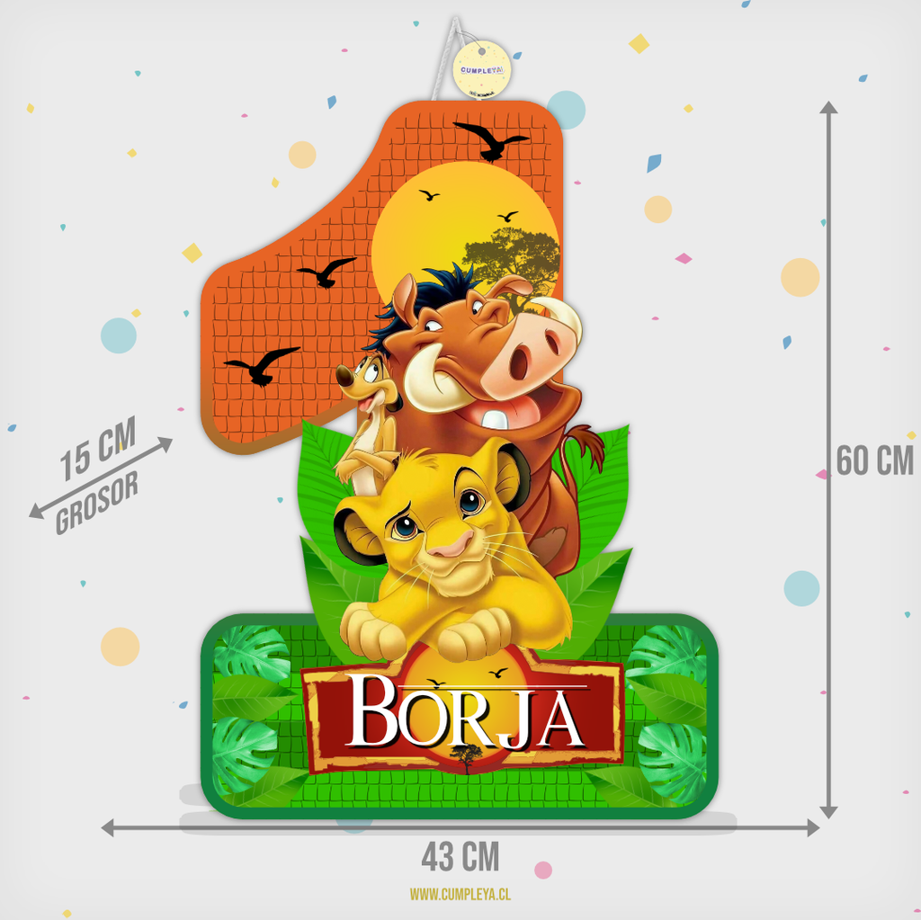 PIÑATA NUMERO UNO REY LEON 60CM PREMIUM