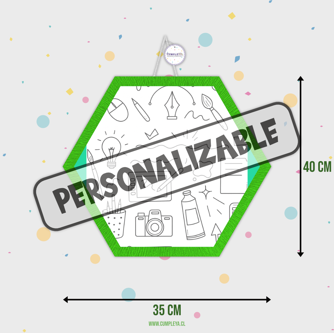 PIÑATA PERSONALIZADA HEXAGONAL EXPRÉS 40CM