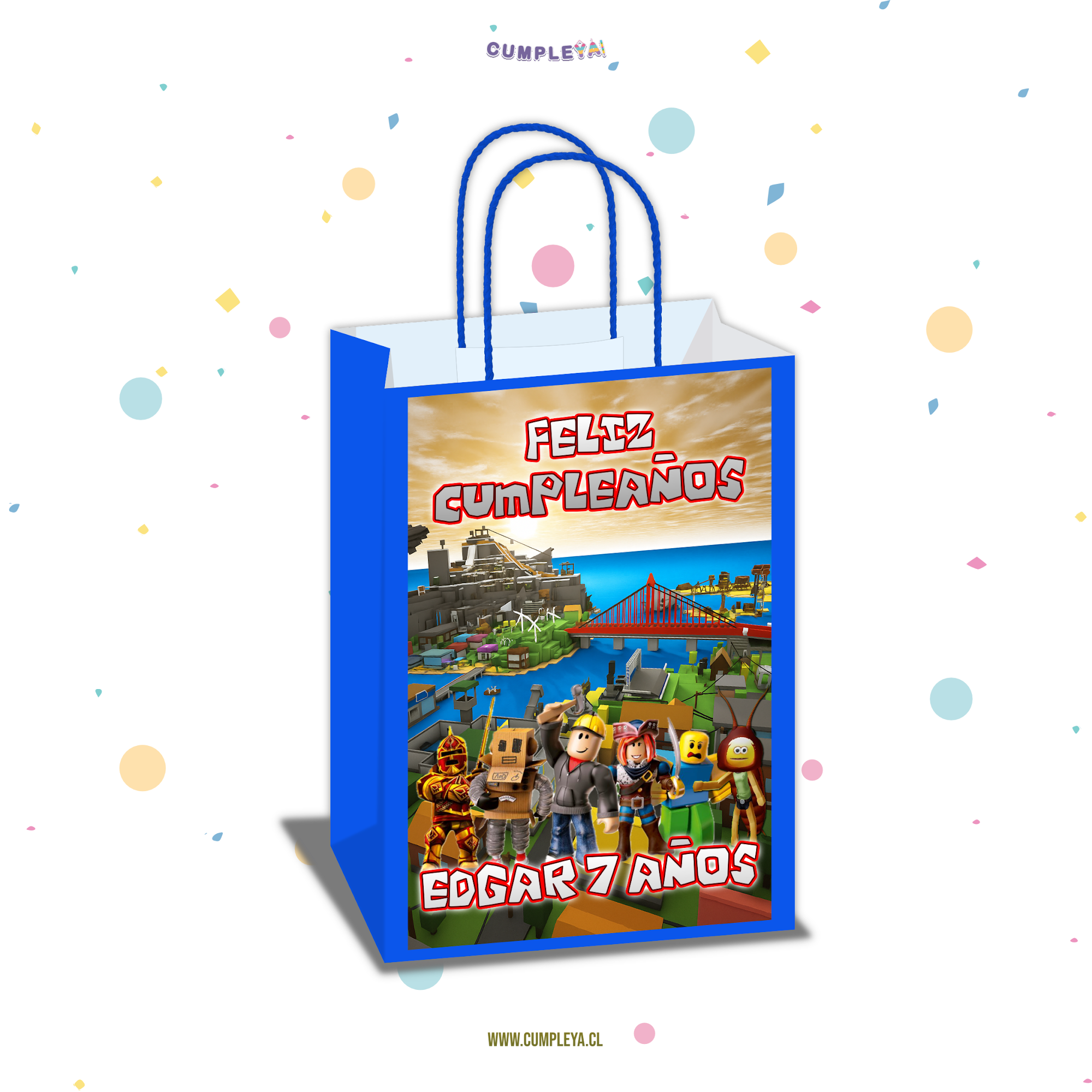 STICKER ROBLOX PARA BOLSA SORPRESA 14X20CM TEMÁTICO