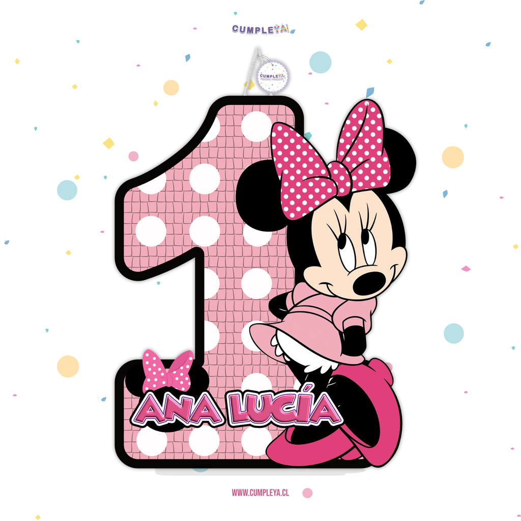 PIÑATA NUMERO 1 MINNIE MOUSE 40CM PREMIUM