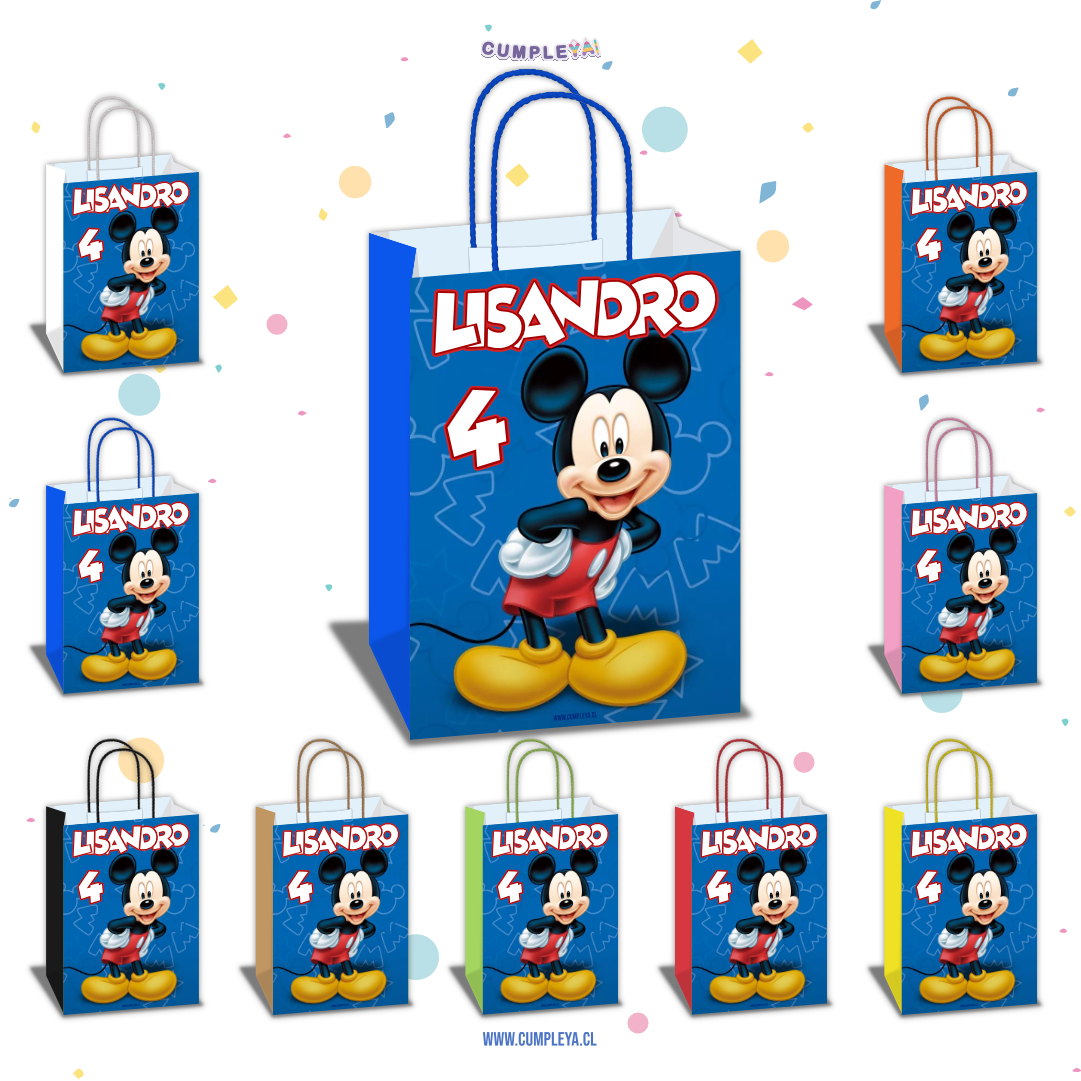 BOLSA SORPRESA MICKEY PERSONALIZADO 16X21X8CM