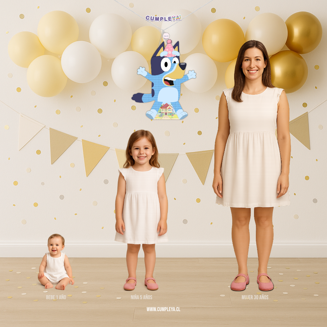 PIÑATA BLUEY CON GORRITO 60CM PREMIUM