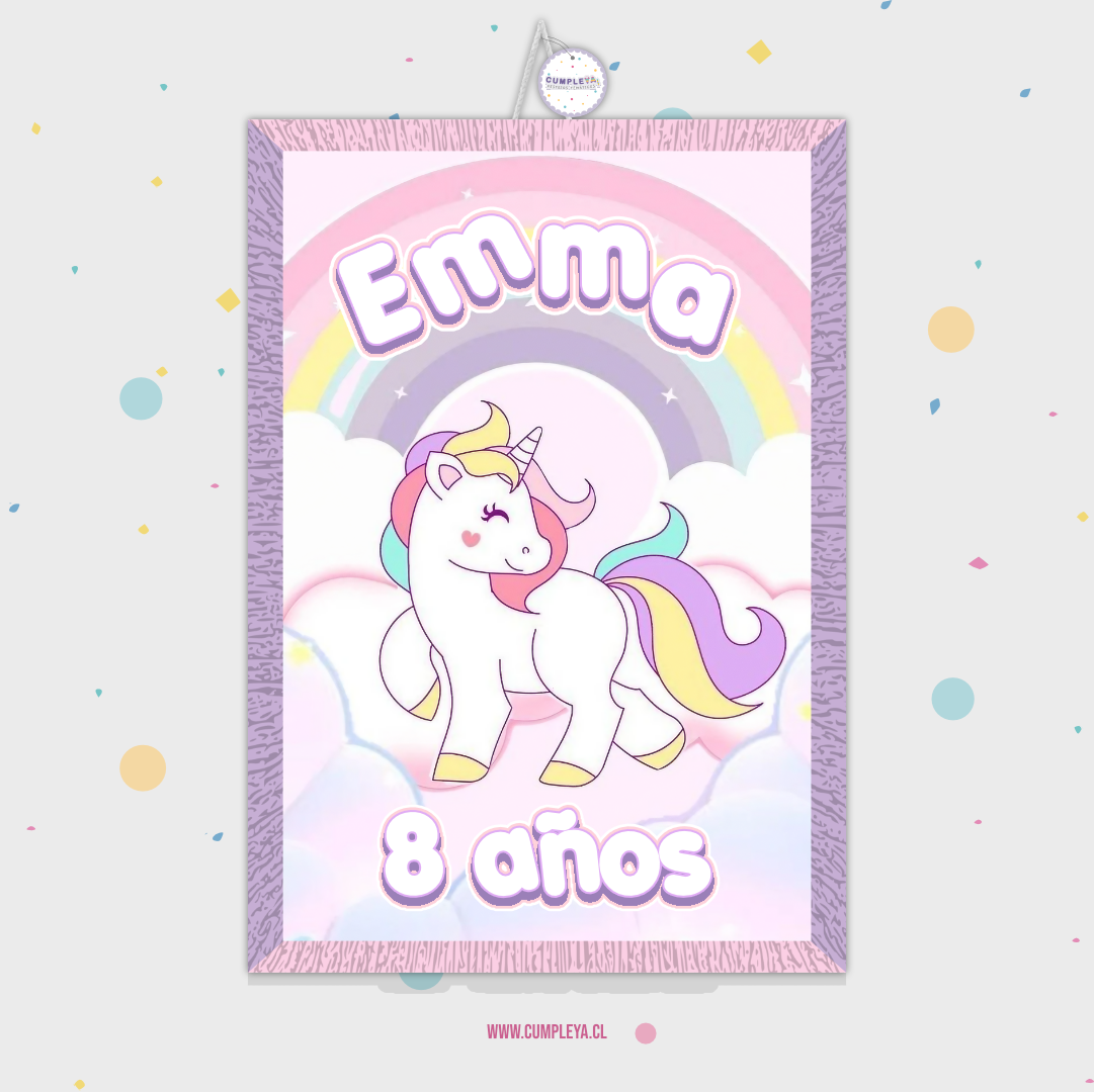 PIÑATA UNICORNIO RECTANGULAR EXPRÉS 50CM