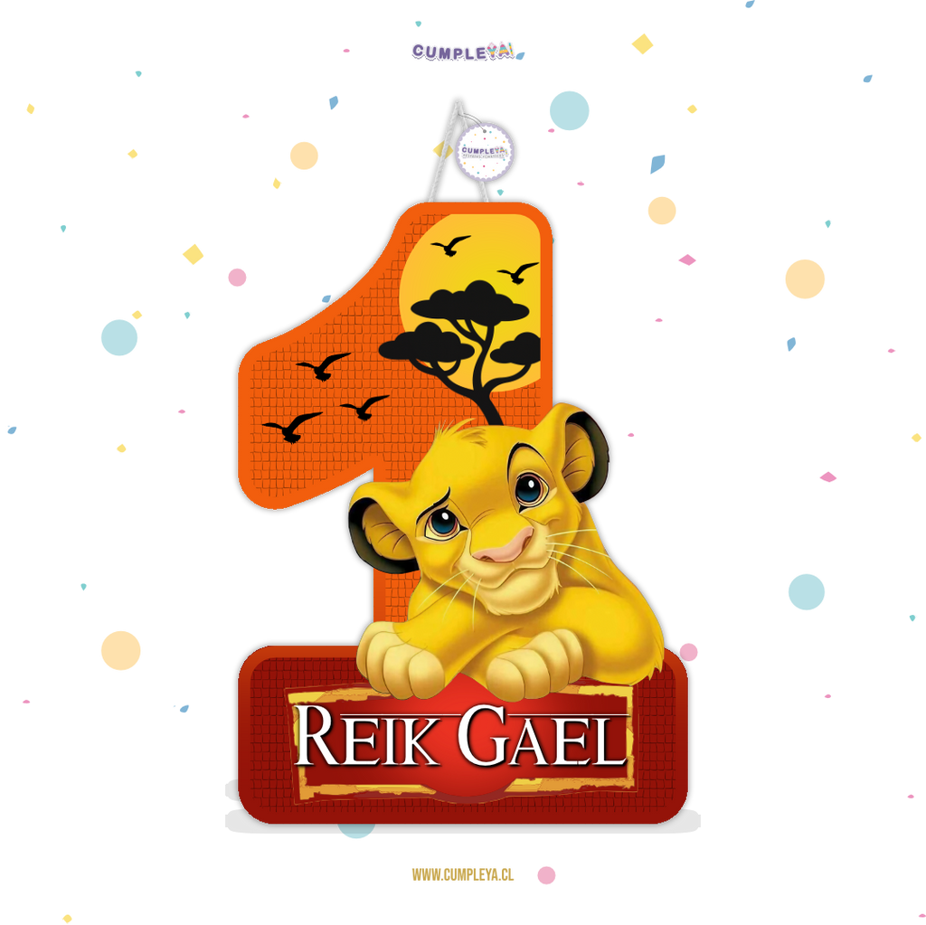 PIÑATA REY LEON CON NUMERO 1 60CM PREMIUM