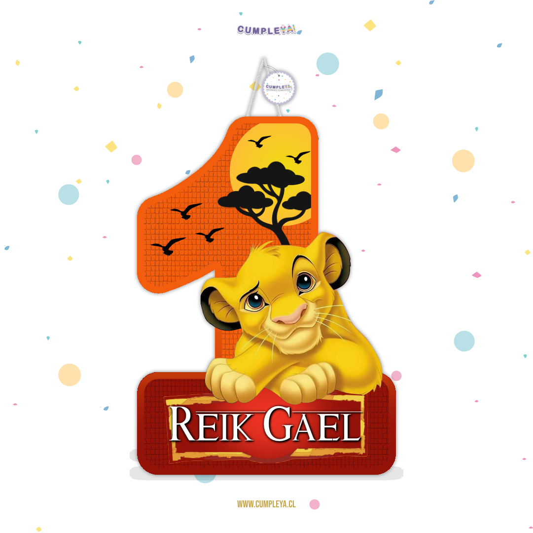 PIÑATA REY LEON CON NUMERO 1 60CM PREMIUM