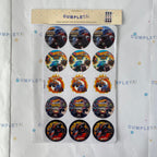30 STICKER CIRCULARES 5 X 5 CM MONSTER TRUCK