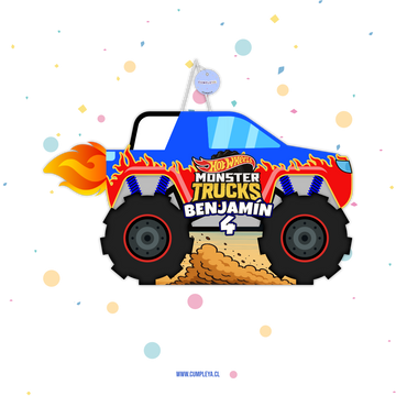 PIÑATA 60 CM MONSTER TRUCK AZUL