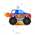 PIÑATA 60 CM MONSTER TRUCK AZUL