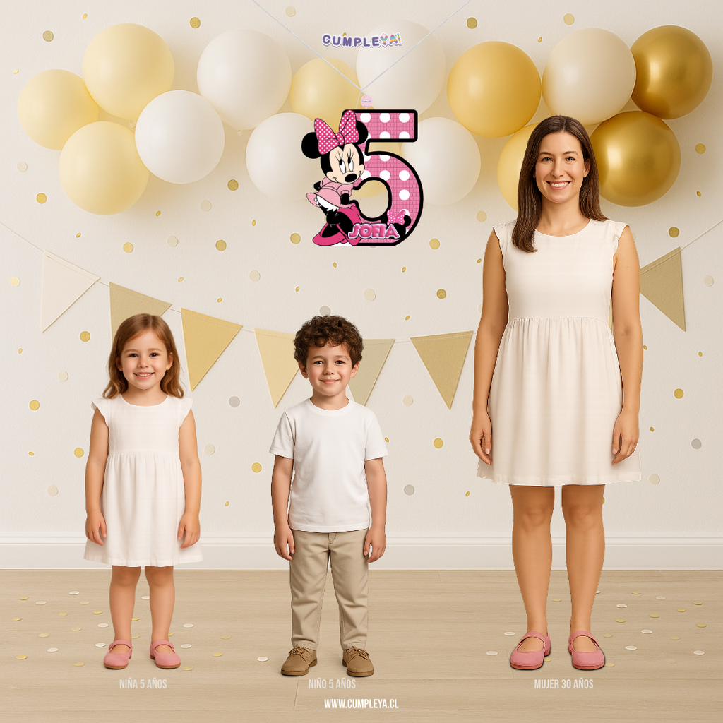 PIÑATA PIÑATA NUMERO 5 CON MINNIE 40CM PREMIUM