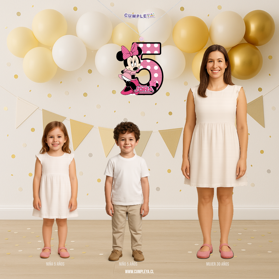 PIÑATA PIÑATA NUMERO 5 CON MINNIE 40CM PREMIUM