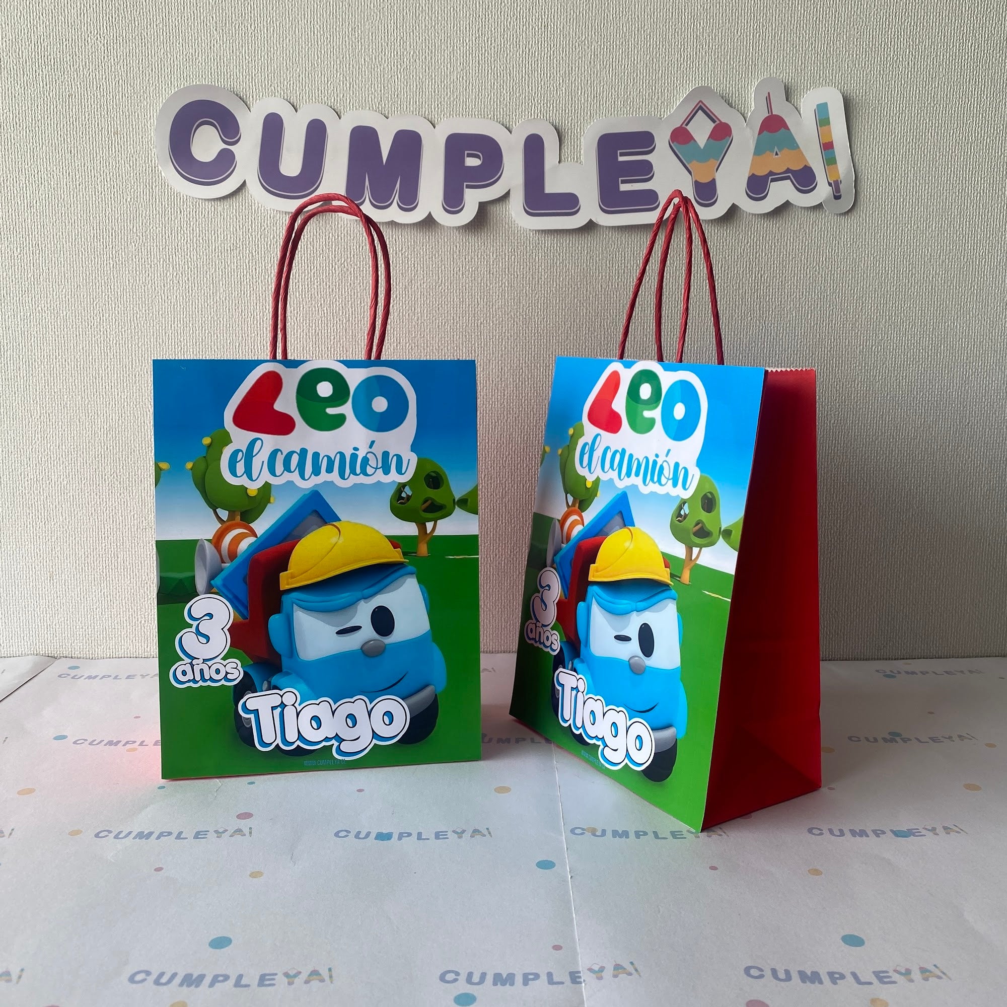BOLSA SORPRESA LEO DE CAMION PERSONALIZADO 16X21X8CM