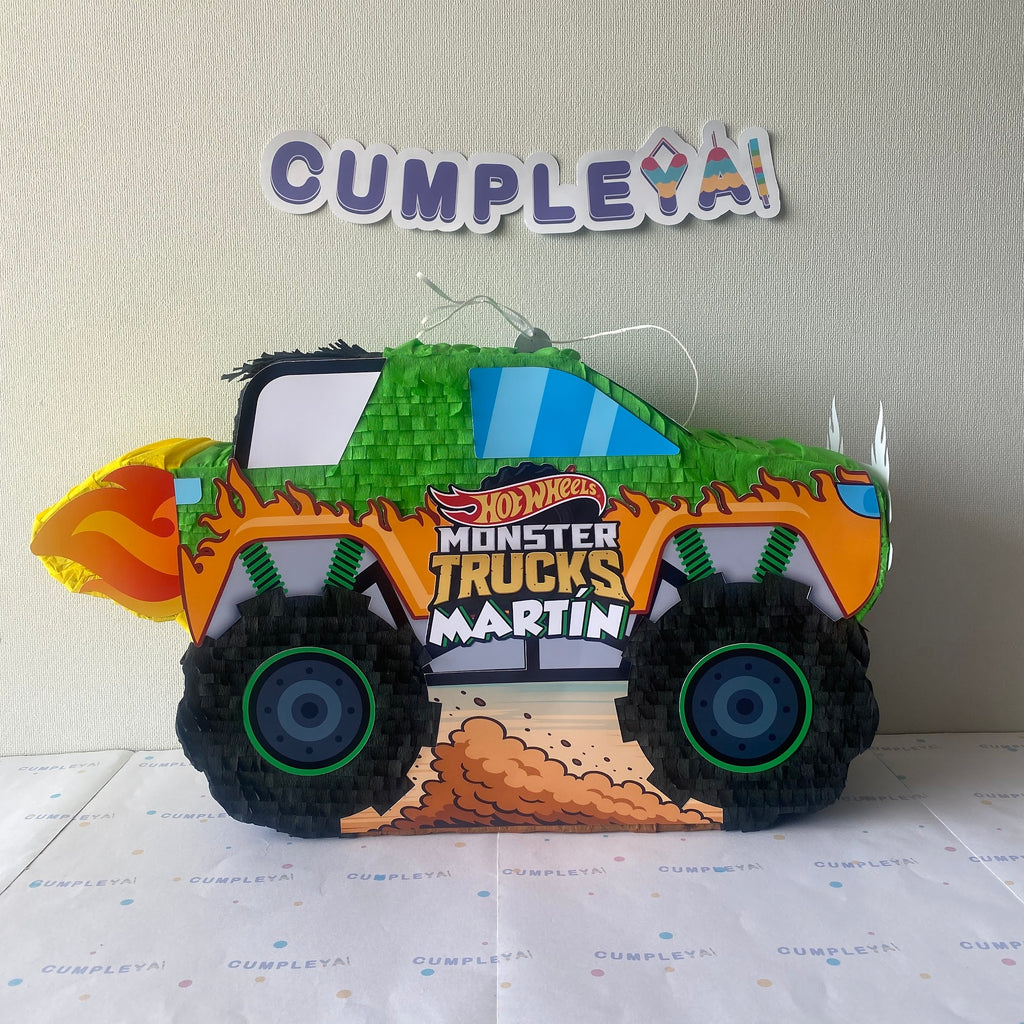 PIÑATA MONSTER TRUCK VERDE 60CM PREMIUM